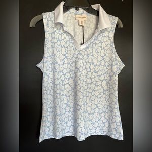 Laura Ashley Polo Shirt M Blue
Floral Zip Collar Golf Tennis
Pickleball UPF